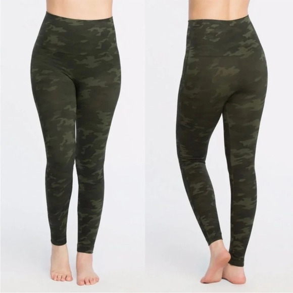 Spanx Look At Me Now Green Camo Leggings size M - Picture 2 of 8